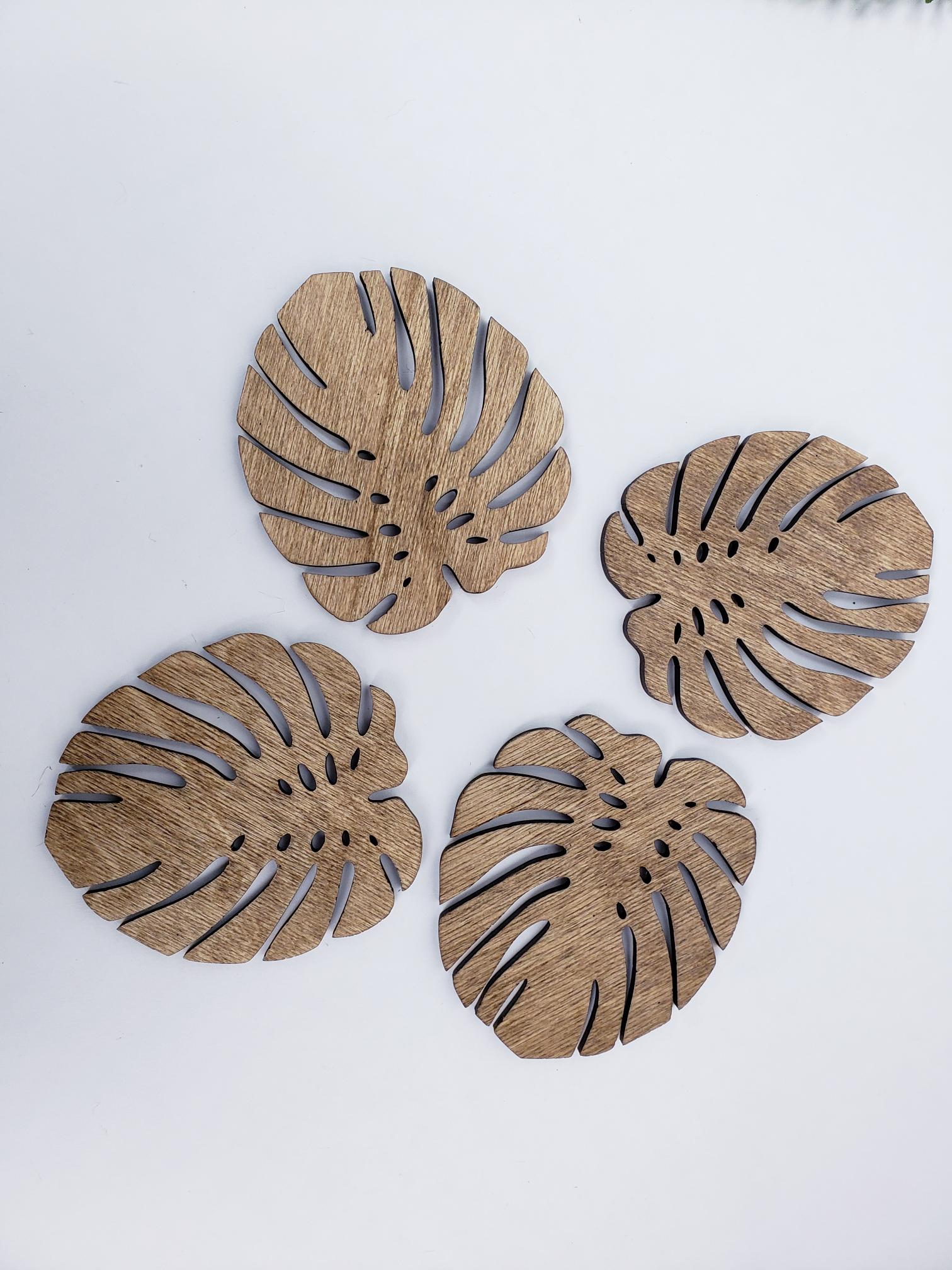 Monstera Leaf Coaster Set of Four