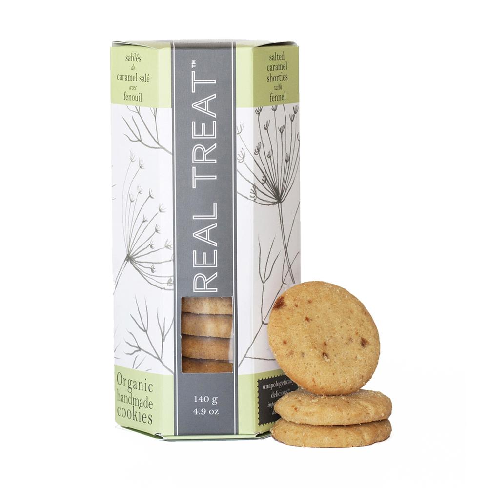 Organic Salted Caramel Shortie Cookies with Fennel, 140g